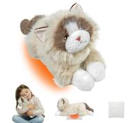 capybaraflying Weighted Ragdoll cat Plush Toy, Heated and Cooled Ragdoll cat Plush Toy, With a Removable Inner Pad on The Belly, A Soft and Comfortable Collectible to Keep As A Companion-Beige