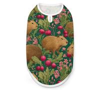 Capybaras And Carrot Cute Dog Vest Pet Clothes Sleeveless Shirt