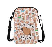 Capybaras Bag Animals Theme Gift Funny Don’t Worry Be Capy Crossbody Bag Animal Parody Gift Capybaras Lover Gift (Capy Cross)