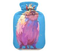 Capybaras Blue Simple hot Bottle Water Bag with Soft Cover, 2L hot Compress Bag for Sore Muscle, Sore Muscle