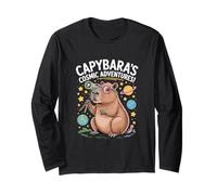 Capybara's Cosmic Adventures Quote Astronomy Long Sleeve T-Shirt