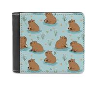 Capybaras Cute Pattern Men's Wallet Bifold RFID Blocking Wallet Slim Billfold Pocket with Card Holders for Women