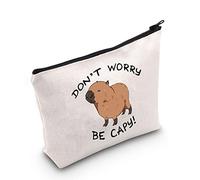 Capybaras Makeup Bag Animals Theme Gift Funny Don’t Worry Be Capy Makeup Bag Animal Parody Gift Capybaras Animal Lover Gift (U.Be Capy)