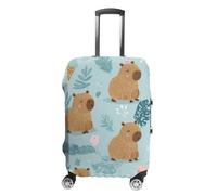Capybaras Monstera Ice Cream Cone Funny Luggage Cover for Suitcase Washable Travel Trolley Case Universal Protector