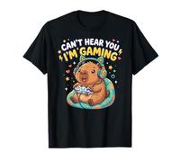 Capybaras Rodents Gaming Can't Hear You I'm Gaming Capybara T-Shirt