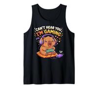 Capybaras Rodents Gaming Can't Hear You I'm Gaming Capybara Tank Top