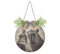 Capybaras Selfie The Statue Of Liberty Decorative living room bathroom door signs seasonal signs for home for Spring Summer Fall winter Holiday Halloween Christmas easter decor