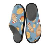 Capybaras with Juicy Oranges House Slippers for Women Men Warm Slippers House Shoes Indoor Outdoor Slippers