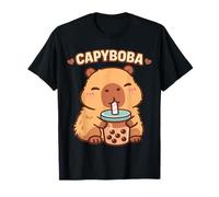 Capyboba Cute Capybara Kawaii Drinking Bubble Tea Lover Girl T-Shirt