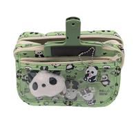 CapyLove Large Capacity Panda Pencil Case - Multi-Layer Kawaii Stationery Set with Zipper Pouch, Panda Keychain, Brooch, Notepad & More - Ideal Back to School Gift for Girls, Kids & Teens