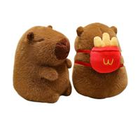 CapyLove Soft Toy with french fries backpack design Super-Soft Plush Capybara Toy Gift 15 cm x 23 cm PP Cotton Filling Snuggle Sit & Chill Novelty Capybara Animal