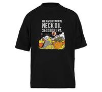 Capzy Beavertown Brewery - Neck Oil - Session IPA Black Unisex Loose T-Shirt Black Mens Womens Baggy, Black, XL