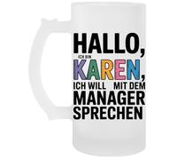 Capzy Hallo Ich Bin Karen Ich Will Mit Dem Manager Sprechen Glas Bier Becher Tasse Beer Mug