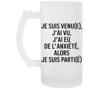 Capzy Je Suis Venu(E) J’ai Vu J’ai EU De L’anxiété Un Verre Bière Agresser Tasse Beer Mug