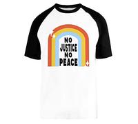 Capzy No Justice No Peace White Unisex Baseball T-Shirt Short Sleeve Mens Womens, white, L