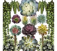 caqpo Artificial Succulents - 15 Pack - Premium Unpotted Artificial and Realistic Textured Fake Succulent Plants for DIY - Faux Cactus Plant Bulk - Feaux Succulent Plants