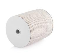 CAQUBO 8mm x 65 Yards Beige Braided Cotton Macrame Cord, Natural for Crafts