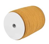 CAQUBO Braided Macrame Cord 6mm x 96 Yard, Khaki Color, Unbleached Natural Cotton Cord, Braided Rope for Crafts, Soft Casing Shape Rope, Macrame Supplies for Plant Hanger Wall Hanging