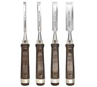 CAQUXIL 4 PCS Professional Wood Chisel Sets for Woodworking, CR-V Steel Beveled Edge Blade Woodworking Tools, Woodworking Tools Set-5/16" 1/2" 3/4" 1"