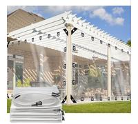 CAQXAQP Clear Tarpaulin 1.2mx1.4m Transparent Tarpaulin Waterproof Heavy Duty,0.5mm Tarp PVC Curtain for Garden Patio Rain Cover,Clear Gazebo Side Panels with Reinforced Eyelets