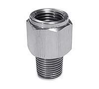 Car 1/8NPT External Thread To M10x1.0 Internal Thread Stainless Steel Oil Pressure Instrument Adapter Connector For Fuel Oil Pressure Sender Switch Sending Unit Gauge Kit Automotive Line Socket