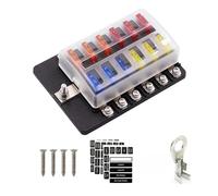 Car 12 Ways Blade Fuse Box 6/8/10Way Terminal Block 12V 24V Fuse Holder Box Marine Auto Fuse Connector Switch With LED(12 WAY BOX 1_STANDARD)
