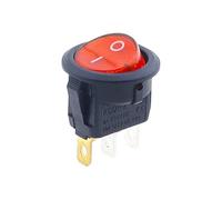Car 12V 220V Round Rocker Dot Boat LED Light Toggle Switch SPST ON/OFF Electric Controls KCD1 15Pcs(KCD1 RED,12V)