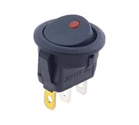 Car 12V 220V Round Rocker Dot Boat LED Light Toggle Switch SPST ON/OFF Electric Controls KCD1 15Pcs(KCD1 M RED,220V)