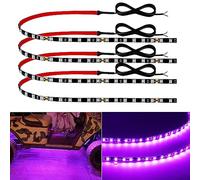 Car 12V Led Strip Lights Motorbike Underglow Neon Interior Car Lights Connectable Pink Led Light Strips 12V for Cars Interior Lights Boat Marine Trucks 4Pack(60cm/24" Pink)