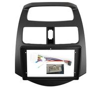 Car 2 Din Frame 9 Inch Radio Fascias Fit For Chevrolet Spark 2010-2016 Double Din DVD Stereo Panel Dashboard Frame Navigation Fascia Trim(Frame black an cord)
