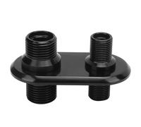 Car 2 - Port A/C Bulkhead Connector, Universal Air Conditioner Firewall Port for Hot Rod, Classic, and Vehicles, Machined 6061 - T6 Aluminum with 1-6 and 1-10 Thread Si (Black)