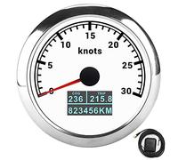 Car 3 In Speedometer Gauge With Display Multifunctional For Automobiles Boats Low Power Consumption Life High Easy To Read In The Dark Three In One Design Stepping Motor For (White Dial)