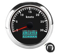 Car 3 In Speedometer Gauge With Display Multifunctional For Automobiles Boats Low Power Consumption Life High Easy To Read In The Dark Three In One Design Stepping Motor For (Black Dial)