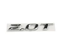 Car 3D Metal 2.0T Sport Displacement Trunk Sticker Emblem Badge Decals(Silver)