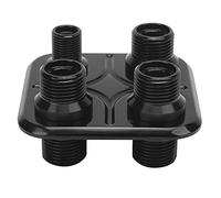 Car 4 Port Air Conditioning Bulkhead Hose Fitting Universal Replacement for GM Performance Practical Modification for Easy Installation (Black)