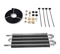 Car 4 Row Remote Transmission Oil Cooler Kit, Auto Manual Radiator Converter, High Efficiency Aluminum Alloy Oil Cooler with 1500mm Pipe, Universal Fit for All Vehicles, Enhanced H