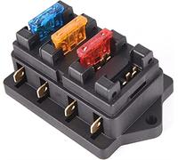 Car 4 Way Circuit Standard ATO Blade Fuse Box Block Holder 12V/24V+4 Way Fuse Protected circuits
