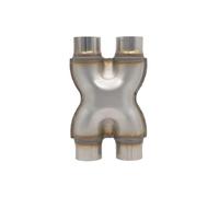 Car 409 Stainless Steel Exhaust H Pipe 2" 2.25" 2.5" 3" Inlet 51 57 63 76MM Outlet For Universal Exhaust Muffler X Tube Adapter Car Exhaust Tip(76mm 3.0inch)
