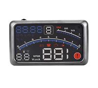 Car 5.5 Inch HUD Heads Up Display, Universal F4 MPH Over Speed Alarm Speedometer Head Up Display MPH/KM/H Windshield Projection Film 12V with OBD2 & EUOBD Port for Cars Navigation car monitor