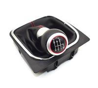 Car 5 Fits for 6 Speed Car Gear Stick Level Shift Knob with Leather Boot, for VW, for Golf 5 MK5 R32 GTD GTI 2004 2005 2006 2007 2008 2009 Car Gear Shifter Knob(RED 5 Speed A)(Red 6 Speed)