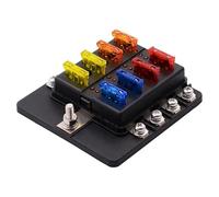 Car 6 Way 8 Way Blade Fuse Terminal Block Auto Track Fuse Holder Box Wiring Power Connector Switch With Light 12V 24V(6 WAY BOX 2_STANDARD)