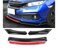 Car ABS Front Bumper Spoilers Lip, For BMW F20 F21 1 Series 135i M Sport 2012-2014 Front Splitter Under Chin Replacement Anti-Collision Splitter Lip Body Kit,F/Red-Bright black