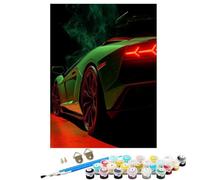 Car Abstract Paint by Numbers for Children, 12 x 16 in Large Paint by Numbers for Adults, DIY Oil Paintings Crafts for Women Gifts With Frame Brushes and Acrylic Pigment Home Wall Decor BJHDK966