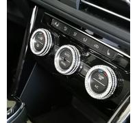 Car AC Button Cover, 3-Piece Decorative Set for Passat/Tiguan/Teramont/CC Air Conditioning Controls, Sparkling Accessories