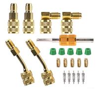 Car AC Refrigerant Adapter Kit R134a to R1234yf Quick(Set) | High-low pressure set, brass build, leak-proof seal, ball-lock design, fits car AC systems