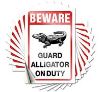 Car Accessories Beware! Guard Alligator On Duty Funny Sticker 10 Pcs Halloween Car Stickers Funny Car Decals(6X9CM)