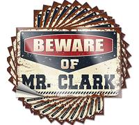 Car Accessories Beware of Mr. Clark Funny Sticker 10 Pcs Man Cave Funny Signs Men Cave Decor(6X9CM)