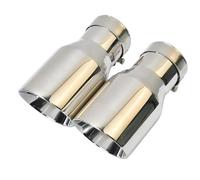 Car Accessories Bright Chrome Sliver Exhaust Tail Pipe Stainless Steel Bevel Edge Shinny Muffler Tip 1 Pair(60-101mm)