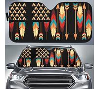 Car Accessories Colorful Feather Arrows Native American Art Windscreen Cover Keep Vehicle Cooler Car Sun Shade Universal For Suv Summer Car