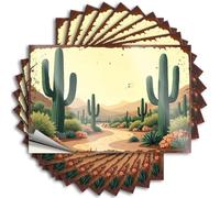Car Accessories Desert Landscape with Cacti and Winding Path. Stickers 10Pcs Funny Bumper Stickers for Adults Car Stickers(8X12CM)